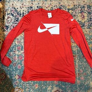 Nike Dri-FIT Red Crew Neck Shirt